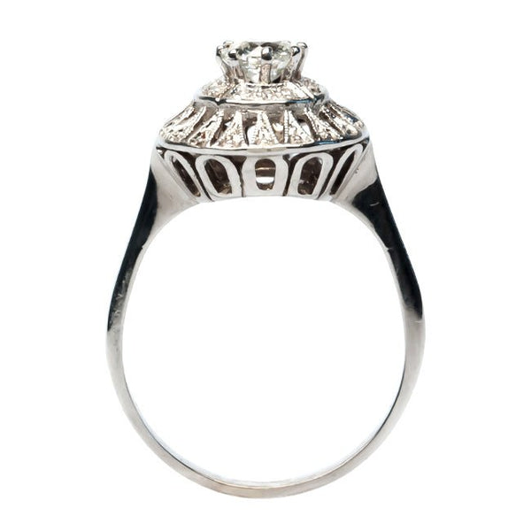 art deco starburst diamond engagement ring